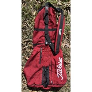 Titleist Sunday Hoofer 2 Way Golf Bag Foldable Soft Embroidered Light Carry Red
